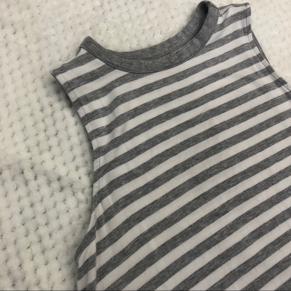 TIME AND TRU Gray and White Swing Dress